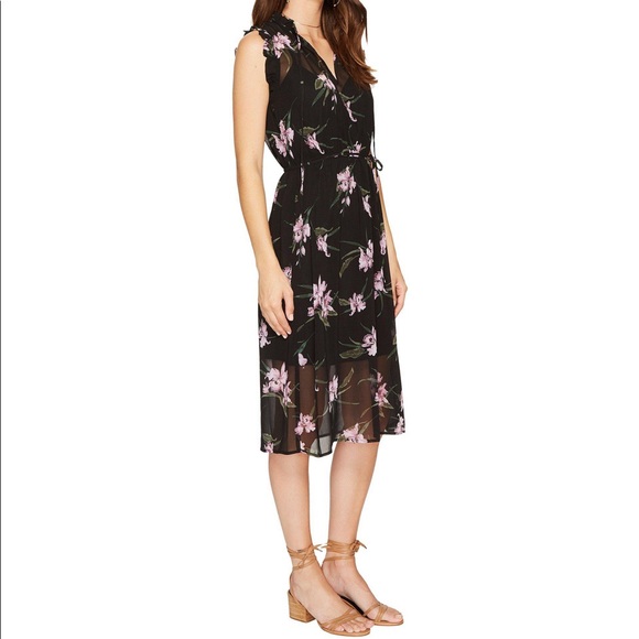NWT BB Dakota Sarah Sheer Floral Ruffle Dress XS - Picture 6 of 16